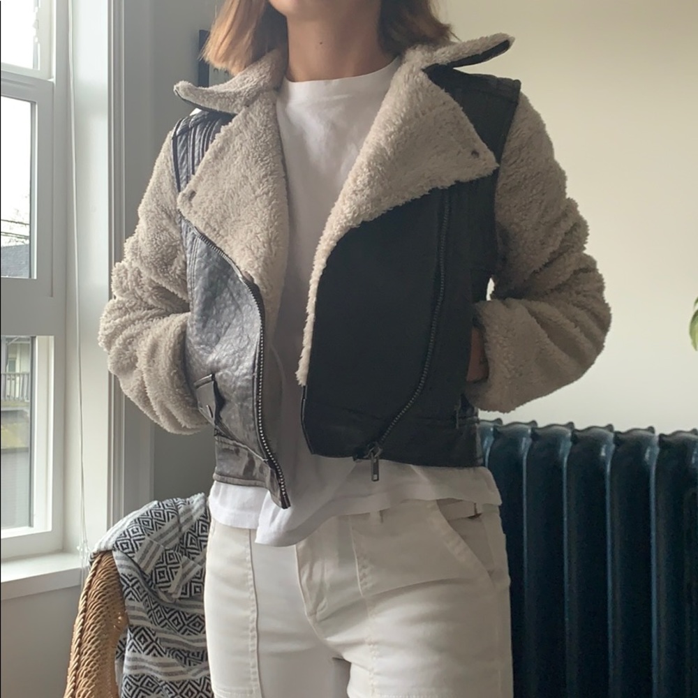 BDG leather/fleece jacket